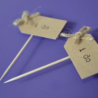 Vintage Party Picks - I do - Kraft with Rustic Twine Bows