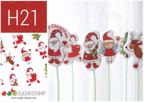 Sugar Stamp Sheet - Christmas H21 Large Figures