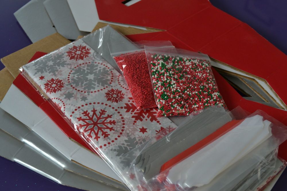  Cupcake Bouquet Box - Christmas SNOWFLAKE Collection x 4 boxes & Bows