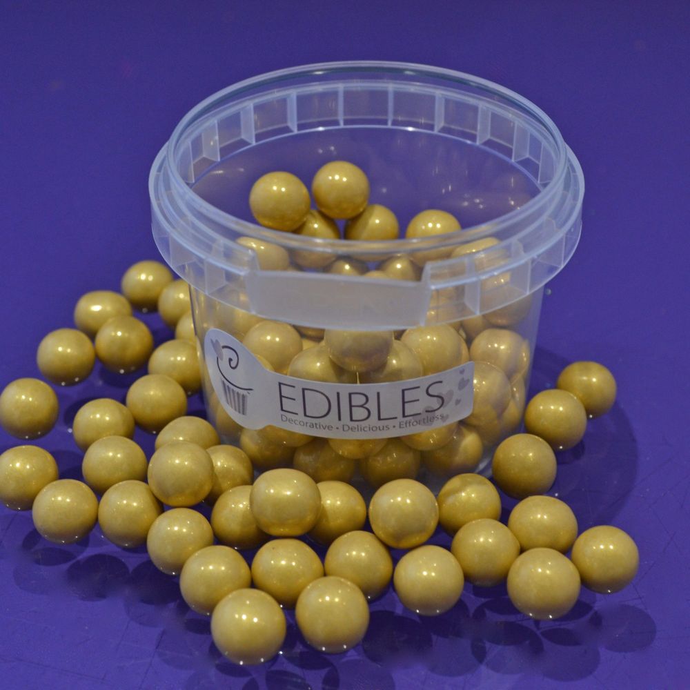Large Sugar Pearls 10mm - Pearl Gold