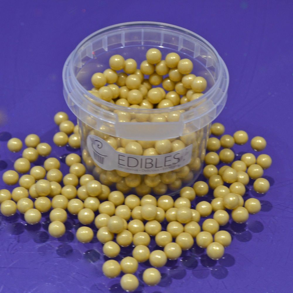 Large Sugar Pearls 7mm - Pearl Gold
