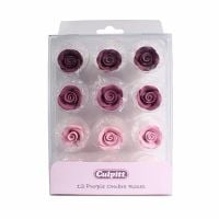 Sugar Flowers - Rose 20mm (12 Pieces) - Purple Ombre