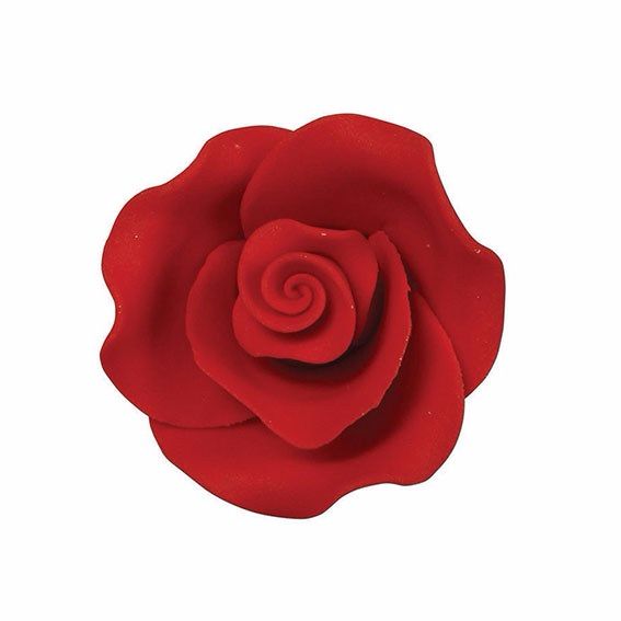 Sugar Flowers - Rose 38mm (5 Flowers) - Red