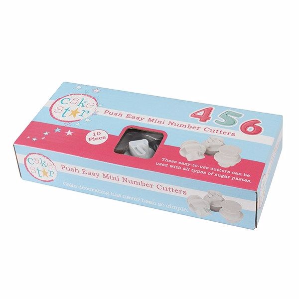 Cake Star Push Easy Cutters - MINI Numbers Small 10 Piece