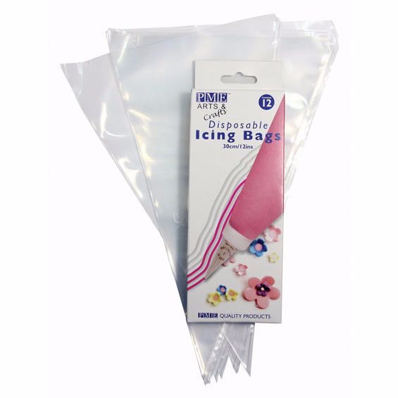 PME - Disposable Piping/Icing Bags Clear (Pack 12) 30cm/12ins
