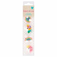  Unicorn & Rainbow Sugar Pipings - Pack of 12 Baked With Love