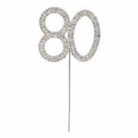 Diamante 80th Pick on Silver Stem