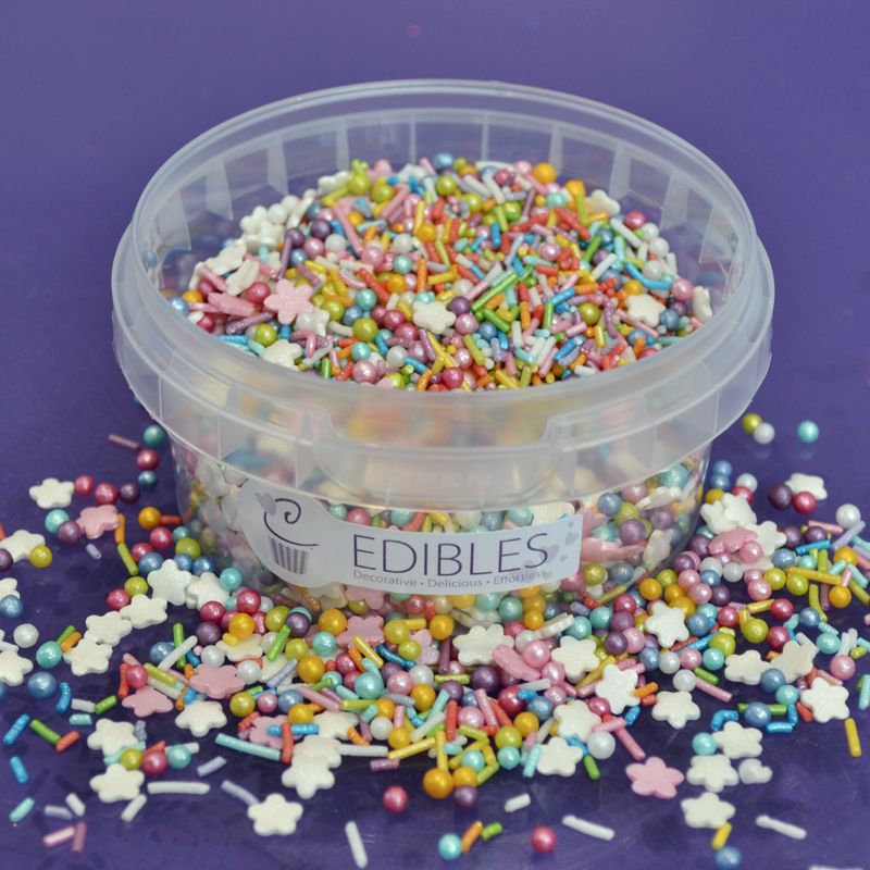 Purple Cupcakes Edibles Sprinkle Mix - Rainbow 100g