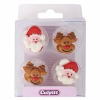 12 Santa & Rudolph Sugar Pipings