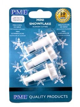 Mini Snowflake Plunger Cutters x 3 (SF709)