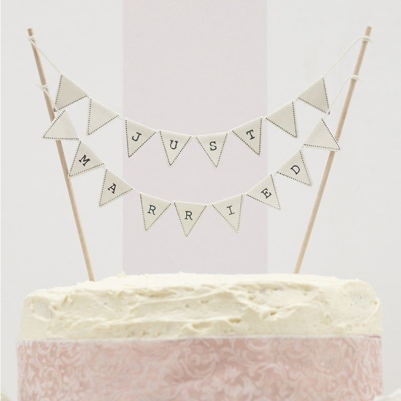 Ginger Ray - Just Married - Cake Bunting - Ivory Vintage Lace