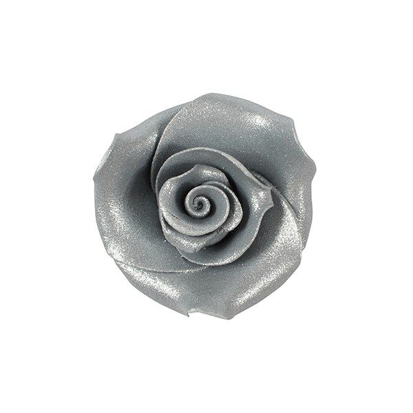 Sugar Flowers - Rose 38mm (5 Flowers) - Silver