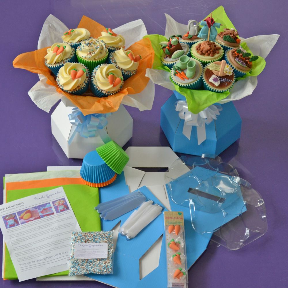 Kit - Cupcake Bouquet Box -  Peter Rabbit Style