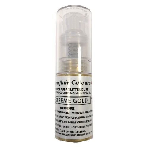 Sugarflair Glitter Dust Spray - Extreme Gold - 10g