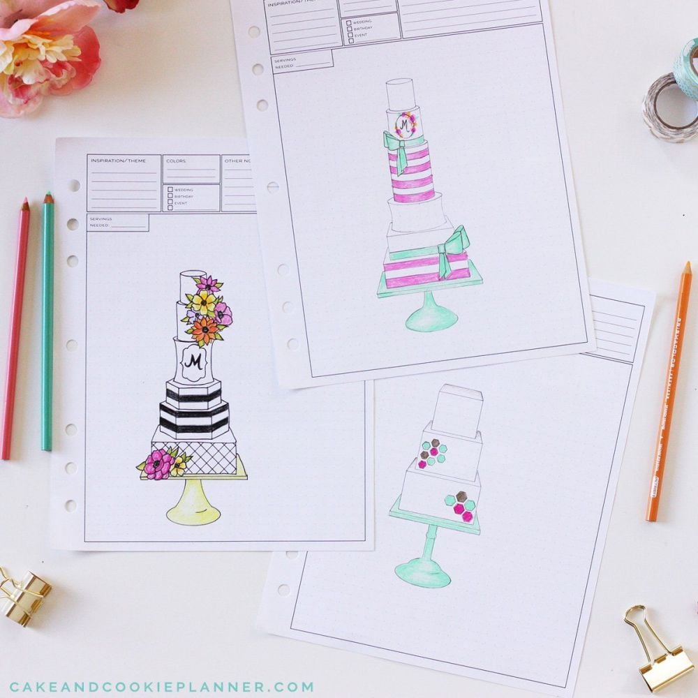 Cake Sketching Templates - Elements