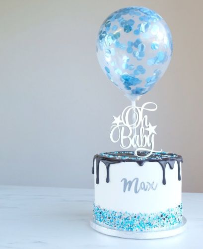 Confetti Cake Balloon Pack of 2 - Blue