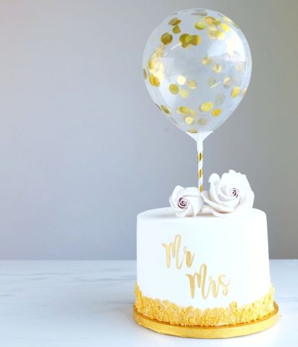 Confetti Cake Balloon Pack of 2 - Gold