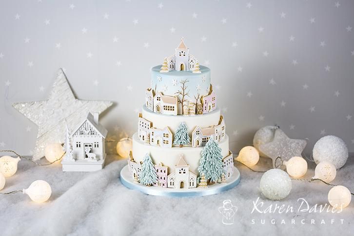 Karen Davies Cake Decorating Mould - WINTER VILLAGE