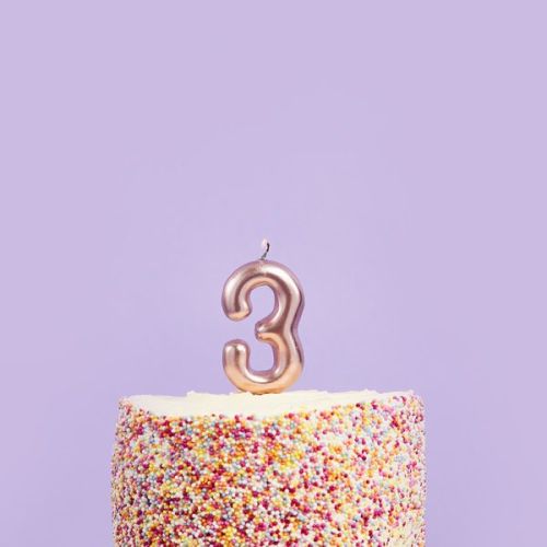 Rose Gold Numeral Candles