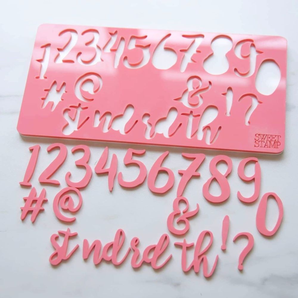 Sweet Stamp - Stylish Numbers & Symbols (Coral)