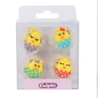 Cute Baby Chick Sugar Pipings - Pack of 12