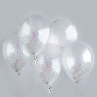 Mini Confetti Balloons - Iridescent 12" Balloons - Pack of 5 