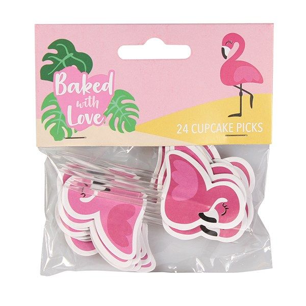 Baked with Love - Flamingo Decorative Pics - Pack 24