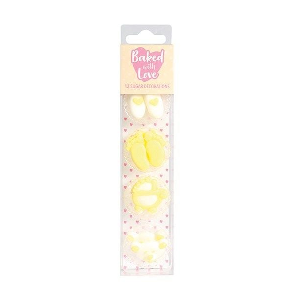 Baked with Love - Baby Cupcake Decorations - Pack of 13 (Lemon)