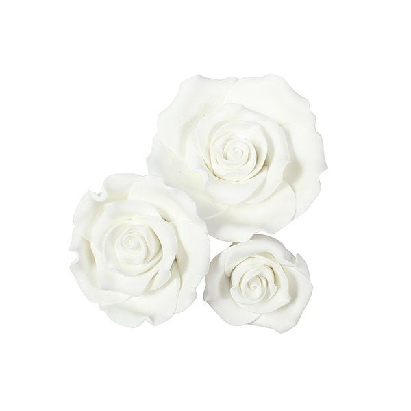 SugarSoft® Roses - White - Box 12 Mixed Sizes