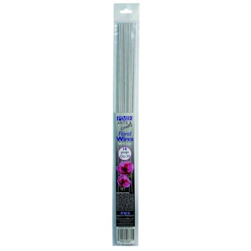 Floral Wires - White (Choose Size from 18 to 30 gauge) PACK 50