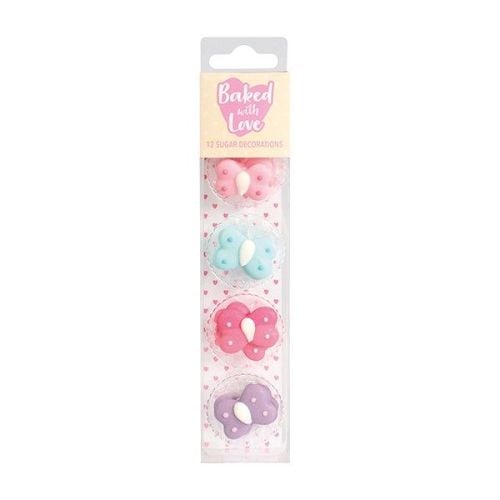 Baked with Love - Butterfly Cake and Cupcake Decorations - Pack of 12
