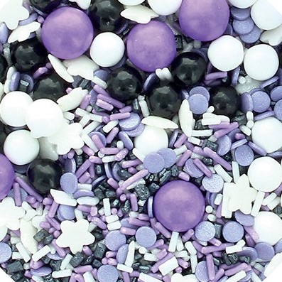 Galaxy Sprinkle Blend by Purple Cupcakes 100g - Halloween, Black Purple  Sprinkles