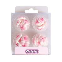 Mini Hearts and Flowers Sugar Decorations x 24