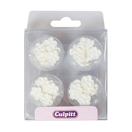 Culpitt Sugar Flowers & Leaves - Mini White Blossoms x 48
