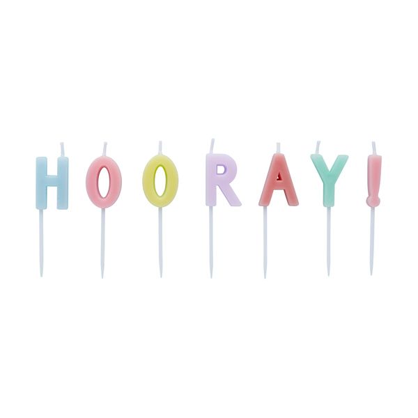 Hootyballoo Candles Pack of 7 - H O O R A Y !