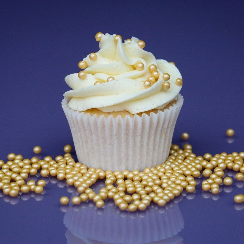 Purple Cupcakes - 4mm Pearls 80g - Shimmer Light Gold