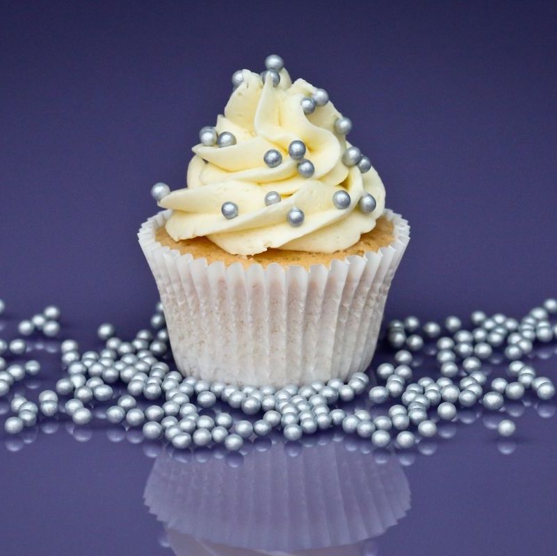 Purple Cupcakes - 4mm Pearls 80g - Shimmer Satin Silver (V)