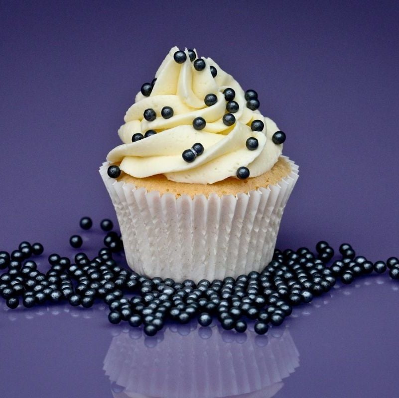 Purple Cupcakes - 4mm Non Pareils 90g - Shimmer Pewter