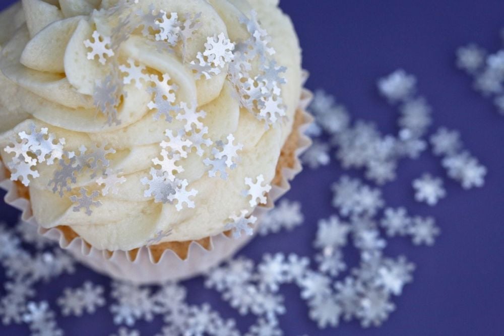 Purple Cupcakes - Sparkle Flakes 1g - White Snowflakes