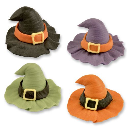 Halloween Sugar WITCH HATS Pack of 4 Assorted Colours