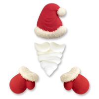 Sugar Santa Hats, Beard & Gloves - Pack of 4 sets