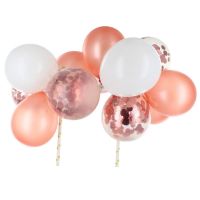 Rose Gold, White & Clear Balloon Cloud Cake Topper
