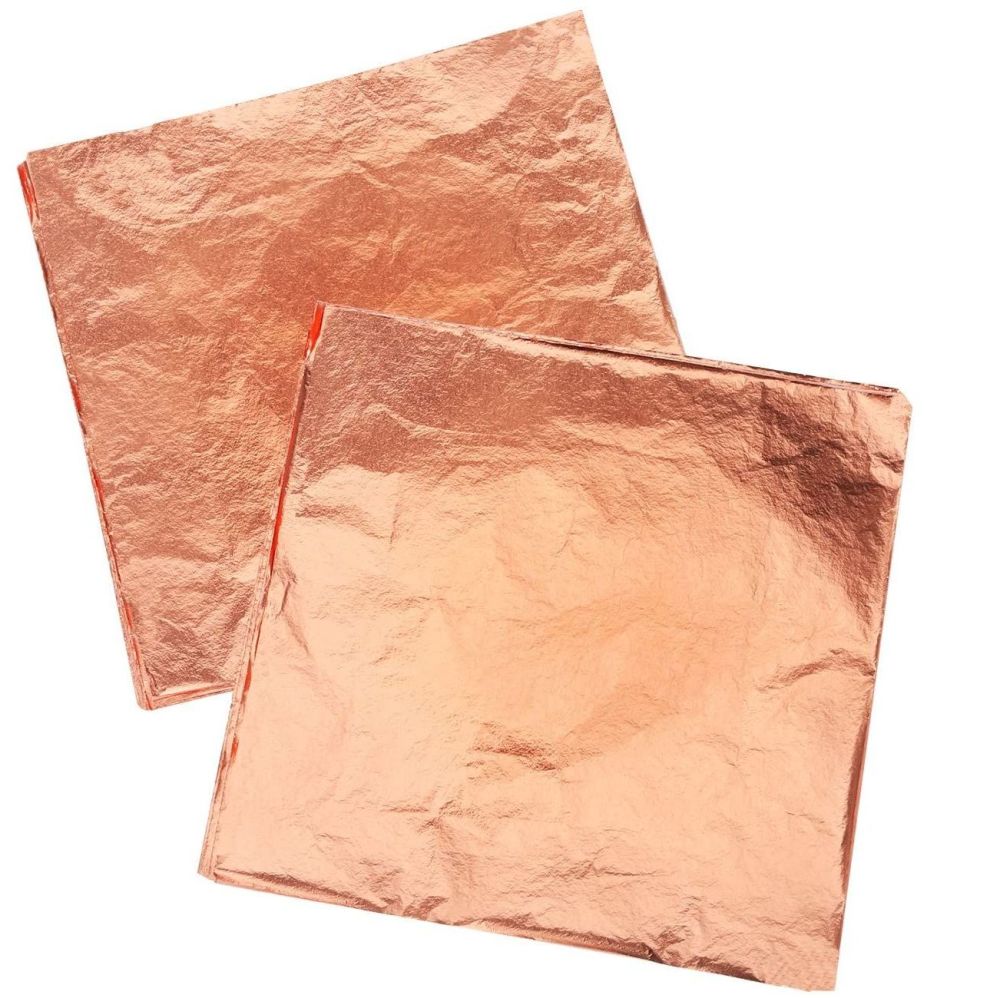 Rose Gold (Copper) Leaf Transfer - 140mm x140mm - 1 Booklet of 25 Leaves