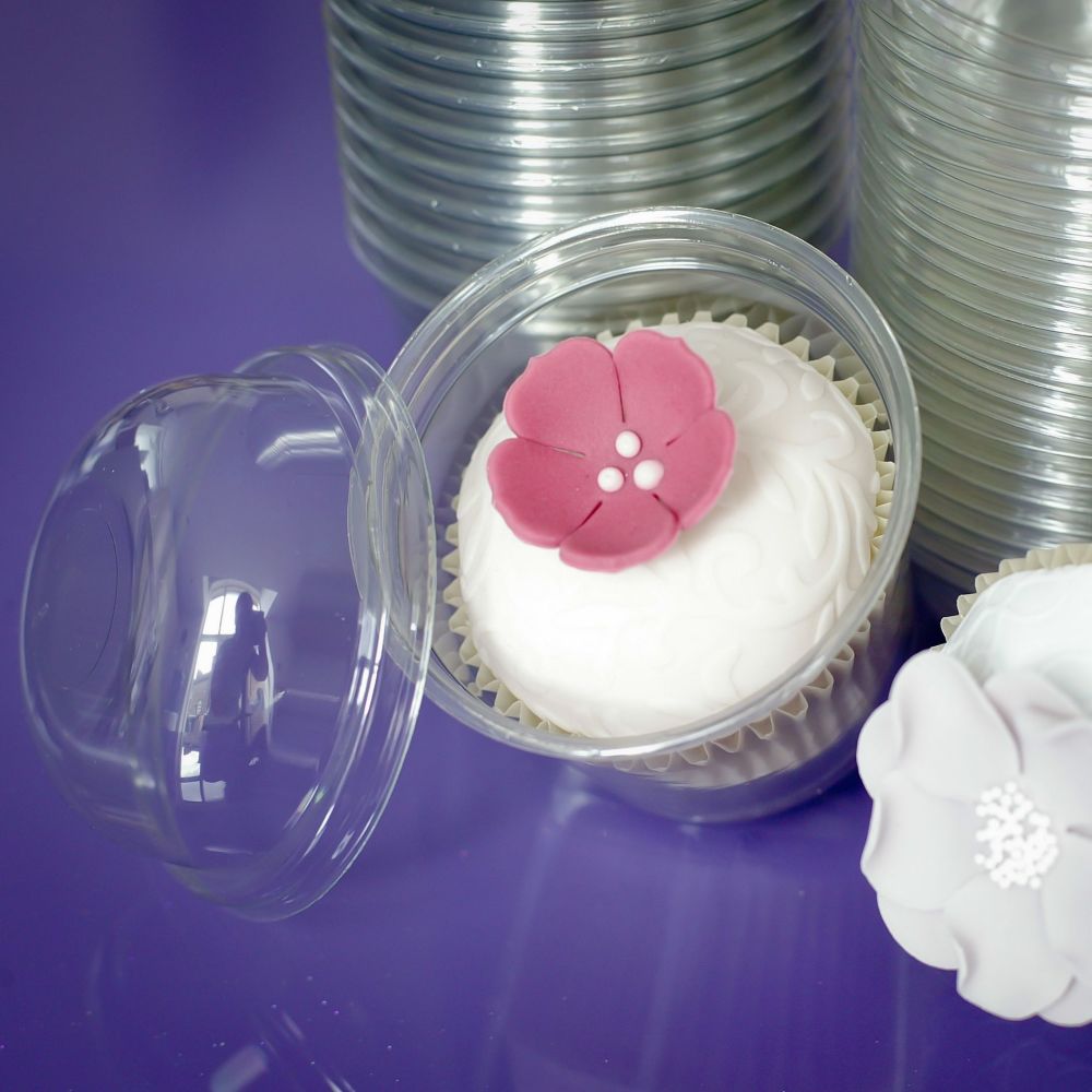 Clear Cupcake Pod & Lid x 25