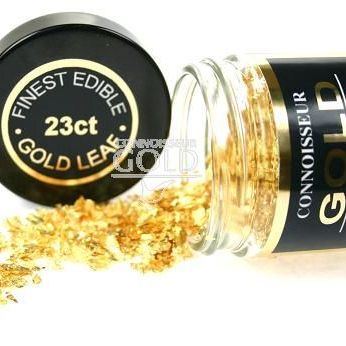 Edible Gold Leaf 23ct FLAKES 100mg pot - 23ct Small Flakes | Connoisseur Gold
