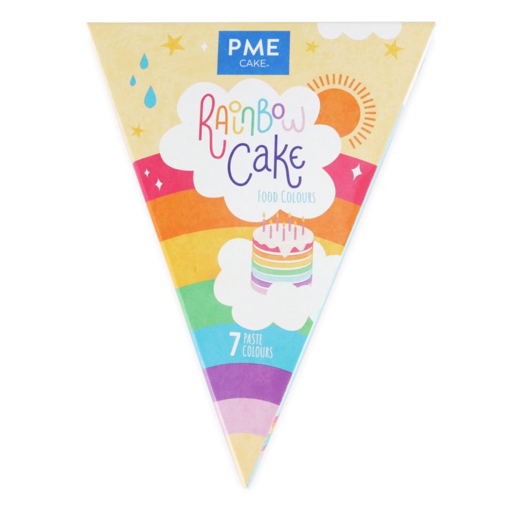 PME Rainbow Cake - Food Colour Kit (7 x 10g colours) with Recipe Card