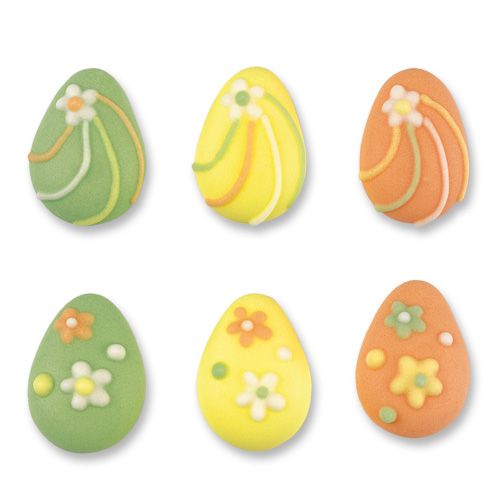 Sugar Easter Eggs Assorted Colours (Pack of 12)