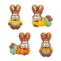 Sugar Easter Bunny Rabbits Assorted Colours (Pack of 8)