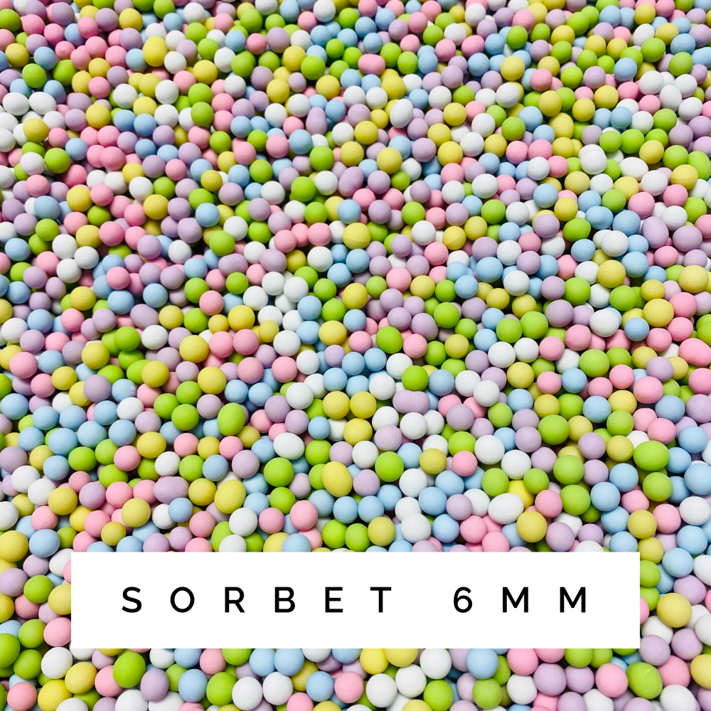 Large Sugar Pearls 6mm - Sorbet 70g