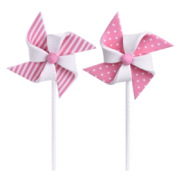 Pink Pinwheel Decorations (Pack of 4 - 2 small and 2 large)